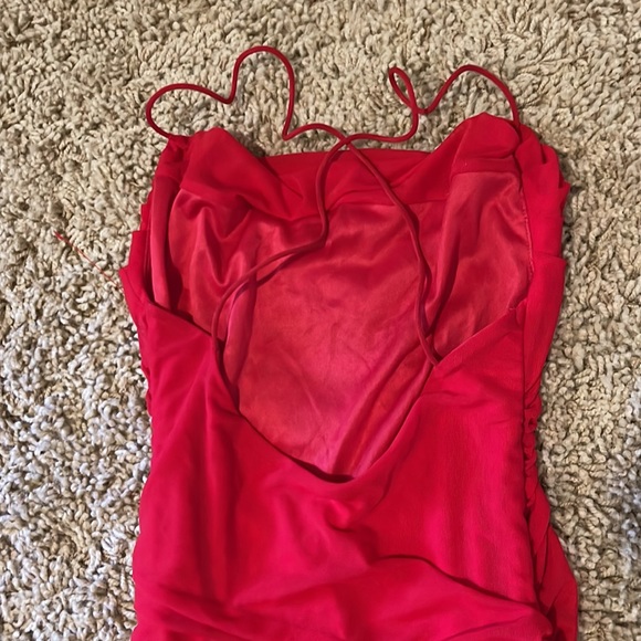 KUTUMAI Women's Ruched Bodycon Mini Dress Summer Spaghetti Strap Dress - Picture 3 of 6